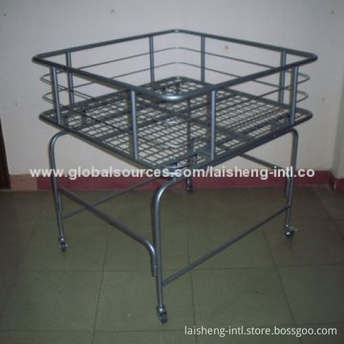 Dump Wire Bin with Four Casters and Powder-coated Surface Finish, Measures 900 x 900 x 950mm